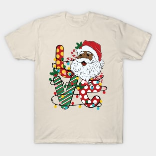 Love Black Santa Christmas T-Shirt